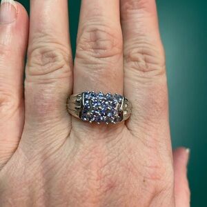 Tanzanite Cluster Ring